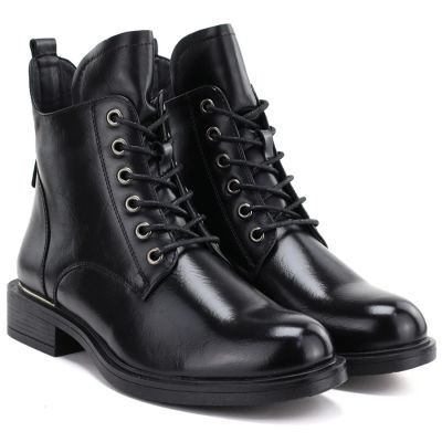 8. Women's insulated black worker boots Vinceza 58677