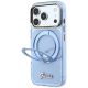 3. Guess IML Ring Stand 360 Script Metal Logo MagSafe Case for iPhone 17 Pro / 18 Pro - Light Blue
