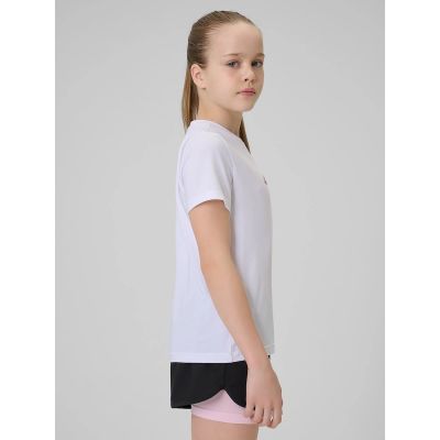 5. Girls' quick-drying sports T-shirt 4F 4FJRSS26TFTSF2388-10S