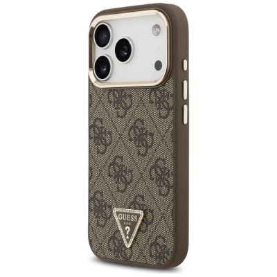 2. Guess 4G Triangle Logo MagSafe Case for iPhone 17 Pro / 18 Pro - Brown