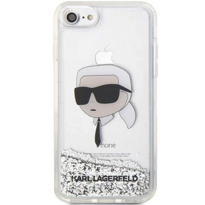 3. Karl Lagerfeld KLHCI8LNKHCH iPhone 7/8/ SE 2020/2022 silver/silver hardcase Glitter Karl Head