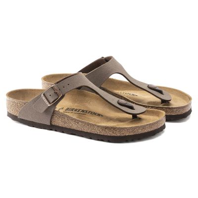 11. Birkenstock Gizeh Birko-Flor Nubuck Stone Regular Men's Flip-Flops Wide Gray (43391)
