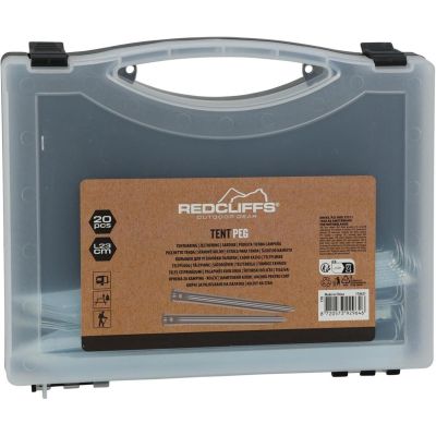3. TENT PEGS 23CM SET OF 20 METAL IN REDCLIFFS CASE