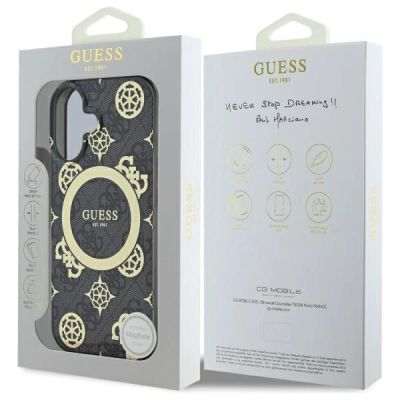 8. Guess IML Peony On 4G Background MagSafe case for iPhone 16 - black