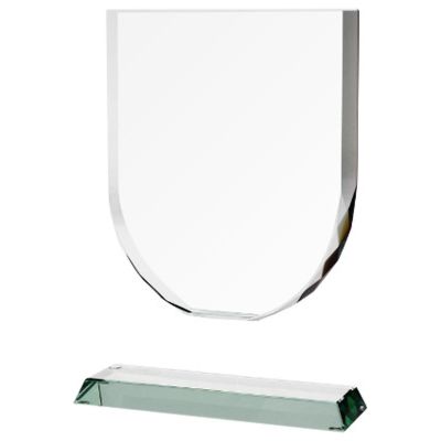 Glass trophy with a broken base