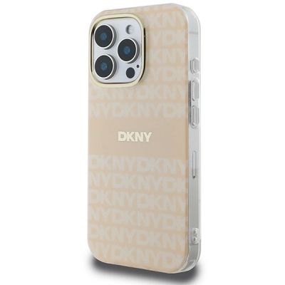 2. DKNY Repeat Texture Pattern & Stripe MagSafe iPhone 16 Pro Case - Pink