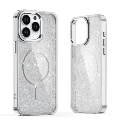2. Glitter Case MagSafe for iPhone 16 Plus - white with glitter