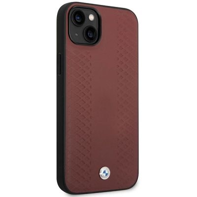 4. Case BMW BMHCP14S22RFGR iPhone 14 6.1" Burgundy/burgundy Leather Diamond Pattern