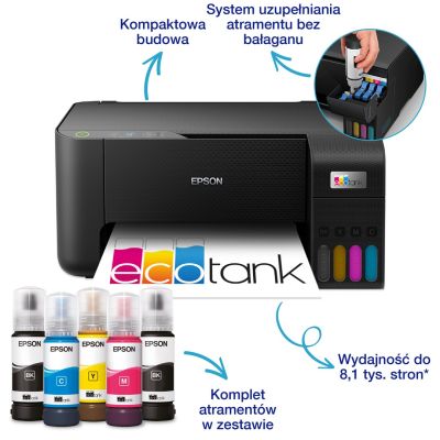 16. Epson EcoTank L3230 Black All-in-One Printer