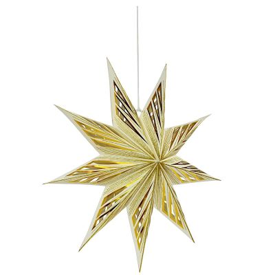 3. DECORATIVE HANGING PAPER STAR FSC 18x60CM WHITE 9 ARMS MICA