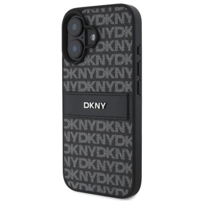 2. DKNY Texture Pattern Tonal Stripe iPhone 16 Case - Black
