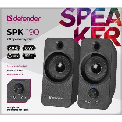 3. DEFENDER SPK-190 2.0 8W USB SPEAKERS 65190