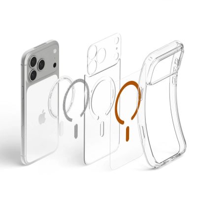 6. Spigen Ultra Hybrid MagSafe Case for iPhone 18 Pro / 17 Pro - Transparent Orange