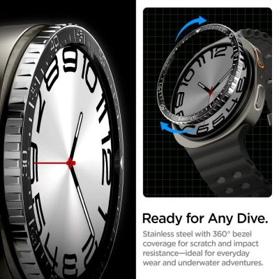 12. Spigen Bezel Tune Diver Cover for Samsung Galaxy Watch 8 44mm - Black