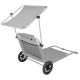 42. FOLDABLE BEACH CHAIR WITH CANOPY ON WHEELS 116x62x62-90CM GRAY