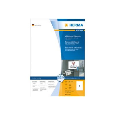 HERMA 10315 Self-Adhesive Labels Rounded Rectangle Removable White 100 pcs.