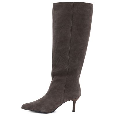3. Women's leather boots with a high heel, insulated, brown, Big Star UU274497