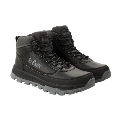 6. Lee Cooper men's winter sports shoes, black insulated ankle boots