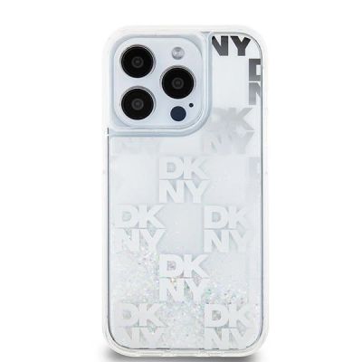 3. DKNY Liquid Glitter Multilogo case for iPhone 15 Pro - white