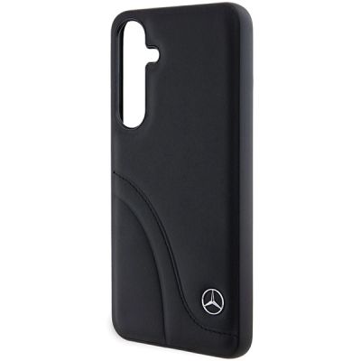 6. Mercedes Leather Curved Stitches case for Samsung Galaxy S24 - black