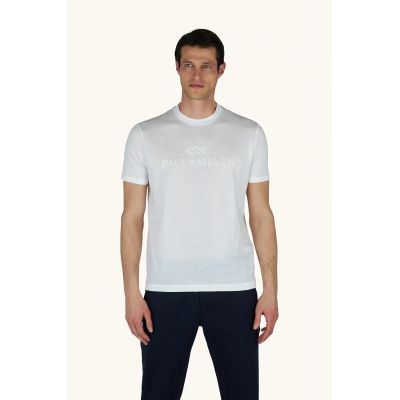 Paul&Shark Men's T-shirt made of cotton and lyocell, light ecru (26411007-108) - classic comfort