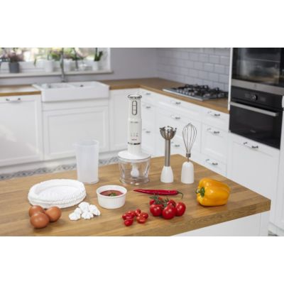 4. MPM MBL-43 hand blender set, 500 ml container with stainless steel blade, stainless steel blending attachment, Power: 600 W