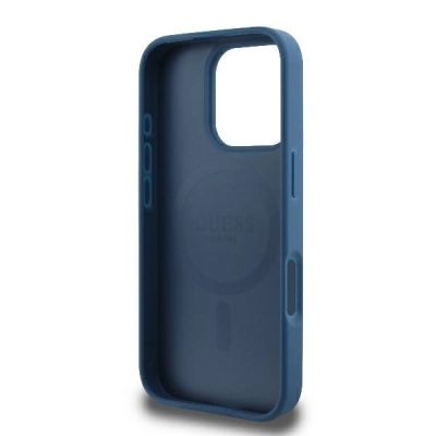 7. Guess 4G Ring Classic Logo MagSafe iPhone 16 Pro Case - Blue