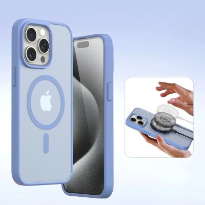 7. Dux Ducis Lawa Leather Case for iPhone 15 Pro Max - Blue