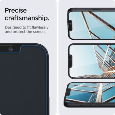 18. Spigen Glas.tR EZ Fit Tempered Glass for iPhone 13 / 13 Pro / 14 / 16e / 17e - 2 pcs.