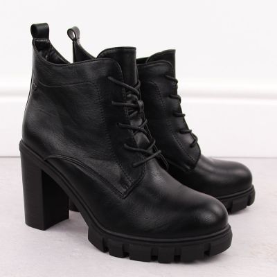 5. Black women's block-heel ankle boots M.Daszyński SA218-8