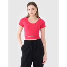 Women's crop top plain t-shirt 4F 4FRSS25TTSHF2695-54S