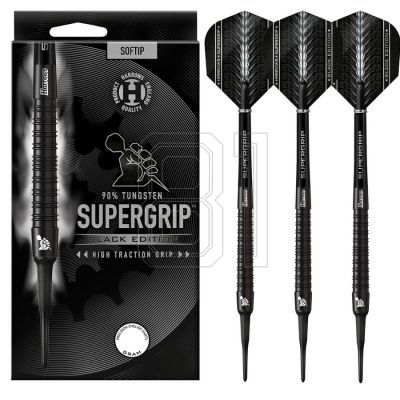 10. Harrows Supergrip Black 90% Softip Darts