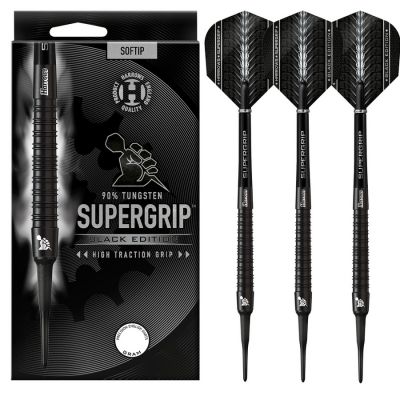 10. Harrows Supergrip Black 90% Softip Darts