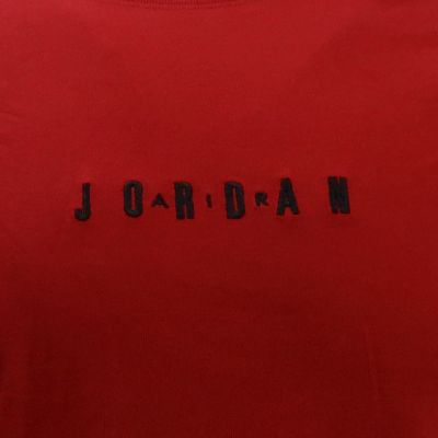 3. Air Jordan Jumpman Embroidered Air Crew Red Men's T-shirt - DM3182-689