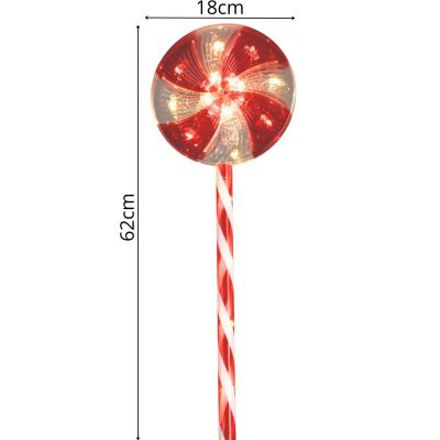 7. LED GARDEN DECORATION SUGAR LOLLIPOPS SET OF 3 WARM LIGHT