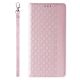 5. Magnet Strap Case Case for iPhone 14 Plus Flip Wallet Mini Lanyard Stand Pink