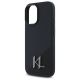 6. Karl Lagerfeld Silicone Shadow Metal Initial MagSafe iPhone 16 Case - Black