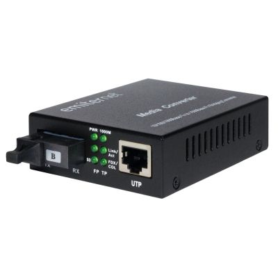 Emiter EM/1GB-ETH-1XSC-1550 WDM Ethernet Fiber Optic Converter 10/100/1000 Mbps RJ45/1xSC SM 9/125 (Tx 1550nm / Rx 1310nm) 20km