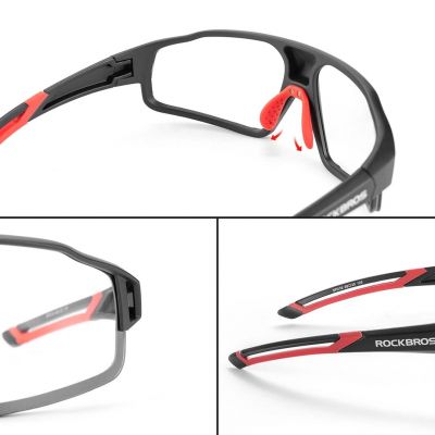 5. Rockbros SP216BK Photochromic UV400 Cycling Glasses - Black and Red