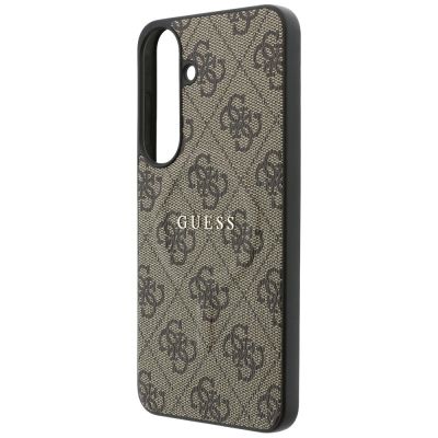 6. Guess Embossed 4G Ring Classic Logo MagSafe Case for Samsung Galaxy S26 FE – Brown