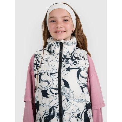 3. Girls' down vest with synthetic filling 4F 4FJRAW25TVJAF320-11A