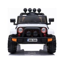 Battery Operated Car Jeep BRD-7588 LED Lights MP3 Remote Control White 4x4