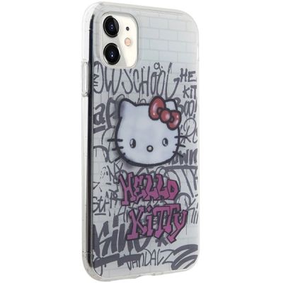 4. Hello Kitty IML Kitty On Bricks Graffiti case for iPhone 11 / Xr - white