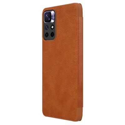 4. Nillkin Qin Case Case for Xiaomi Redmi Note 11T 5G / Note 11S 5G / Note 11 5G (China) / Poco M4 Pro 5G Camera Cover Holster Cover Flip Case Brown