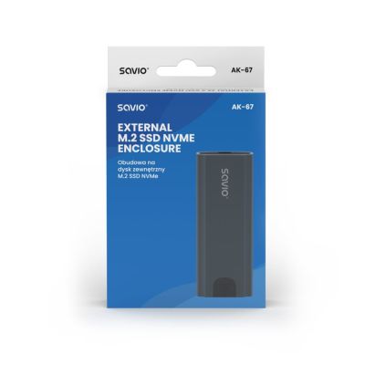 4. SAVIO EXTERNAL M.2 SSD NVME CASE, USB, AK-67