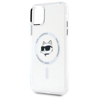 6. Karl Lagerfeld IML Metal Choupette Head MagSafe iPhone 11 Case - White