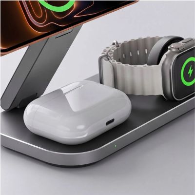 9. Tech-Protect A52 3in1 MagSafe 25W QI2.2 Wireless Charger - Black