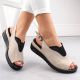 2. Leather openwork wedge sandals Filippo W PAW537, beige
