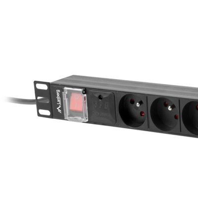 4. LANBERG RACK POWER STRIP PDU 19" (1U, 16A, 8X 230V PL, 2M, BLACK) PDU-08E-0200-BK