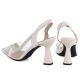 4. Women's transparent pumps with zircons, pointed toe, beige, Vinceza 66282